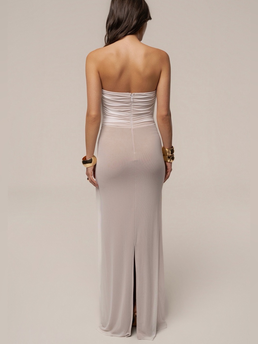 Jluxlabel Ivory Siren Sculpted Mesh Dress View 2